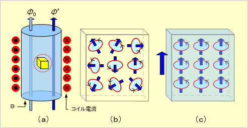 第8図　強磁性体を入れたコイルがつくる磁界