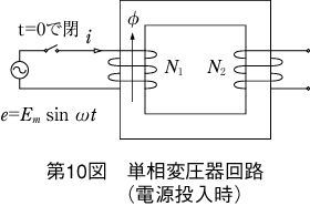 第10図 単相変圧器回路