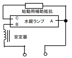 第9図　高圧水銀ランプの点灯回路