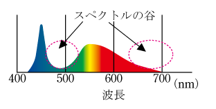 第6図　白色LED照明のスペクトル